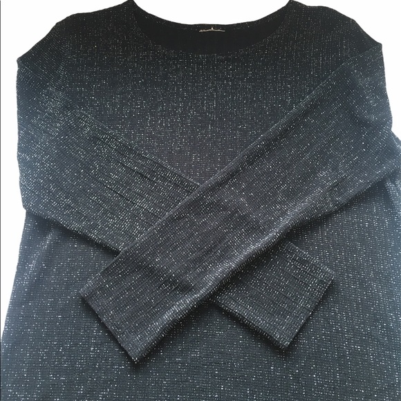 3/$12 Black sparkly long sleeve top - Picture 3 of 5